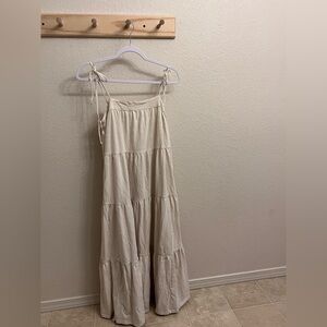 American Eagle Outfitters Cream Maxi Dress
